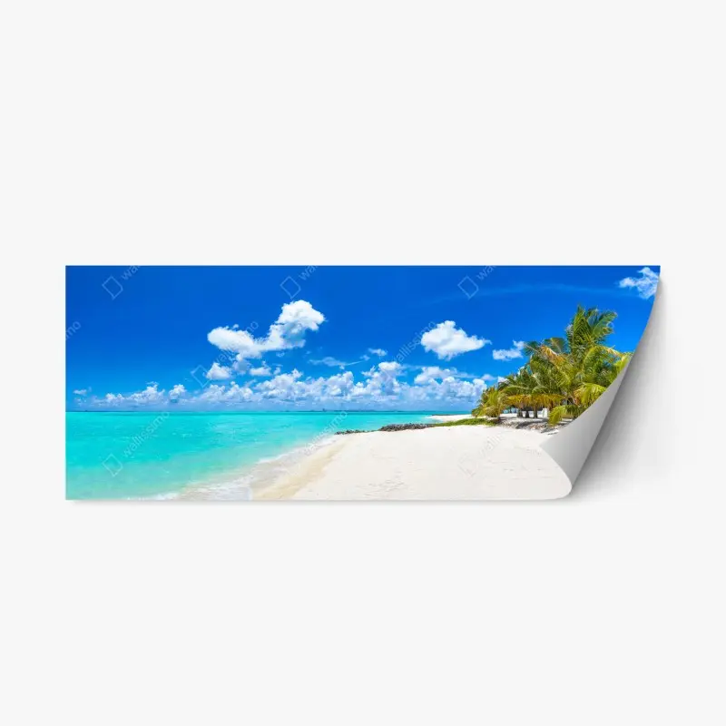 Repositionable sticker Maldives turquoise beach panorama