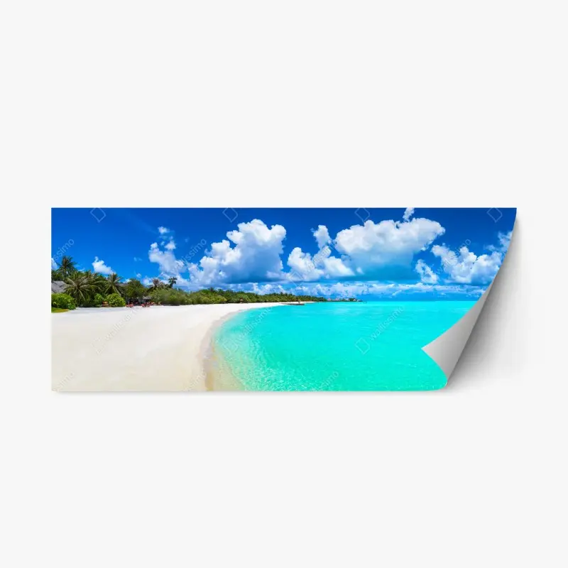 Repositionable sticker Maldives turquoise beach panorama