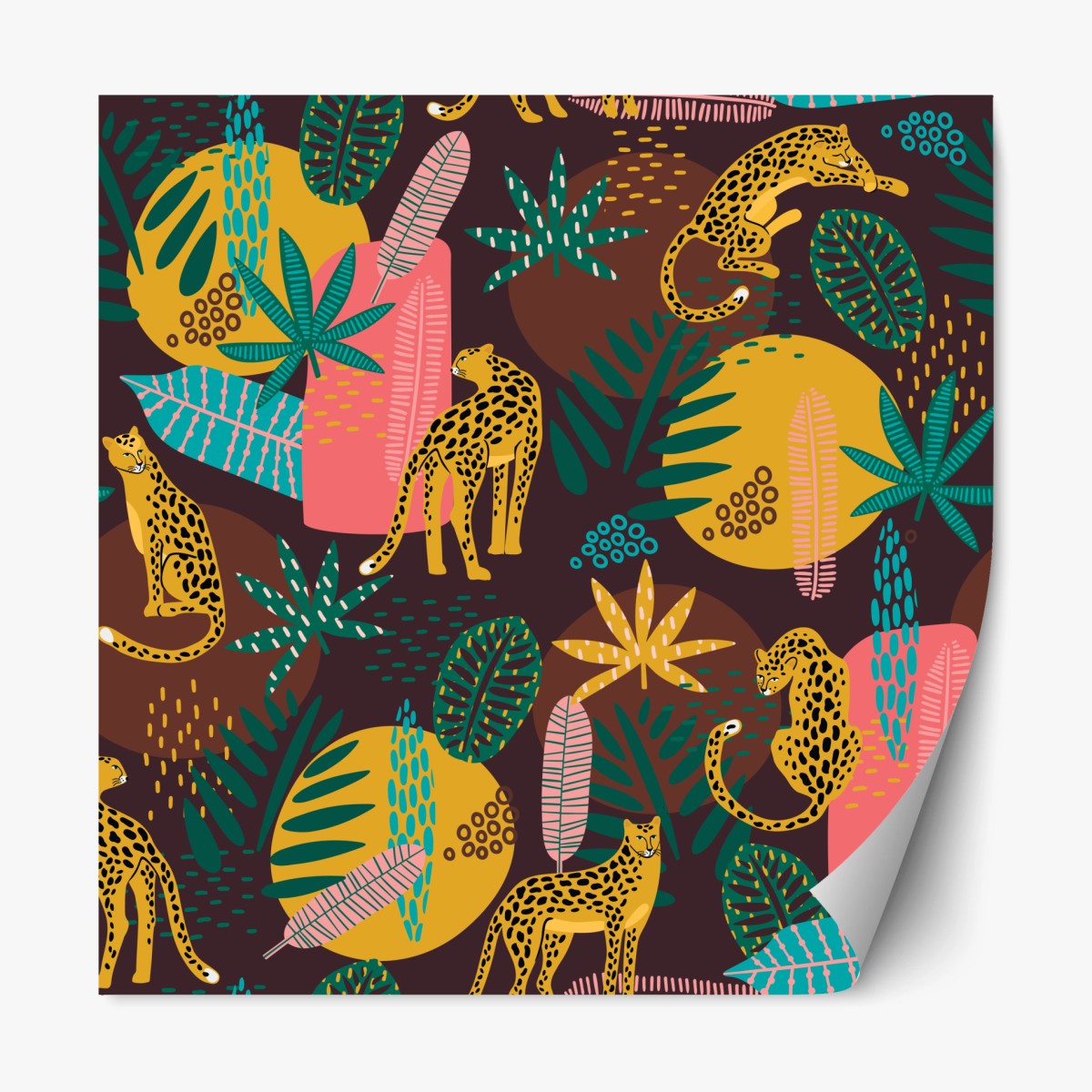 Repositionable sticker tropical leopard jungle pattern ⁕ Wallissimo® Repositionable sticker tropical leopard jungle pattern ⁕ Wallissimo®