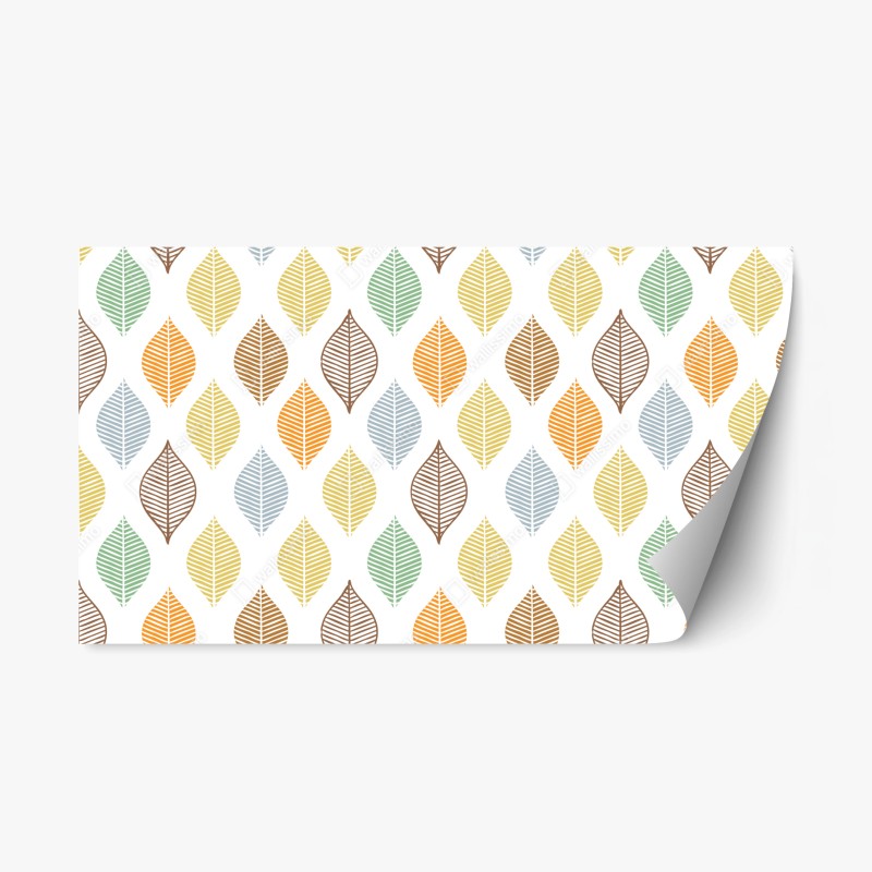 Repositionable sticker pastel leaf pattern wall art