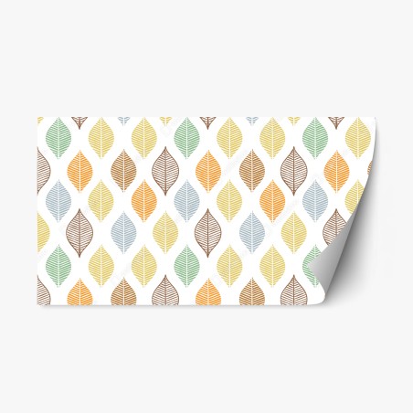 Repositionable sticker pastel leaf pattern wall art • Wallissimo®