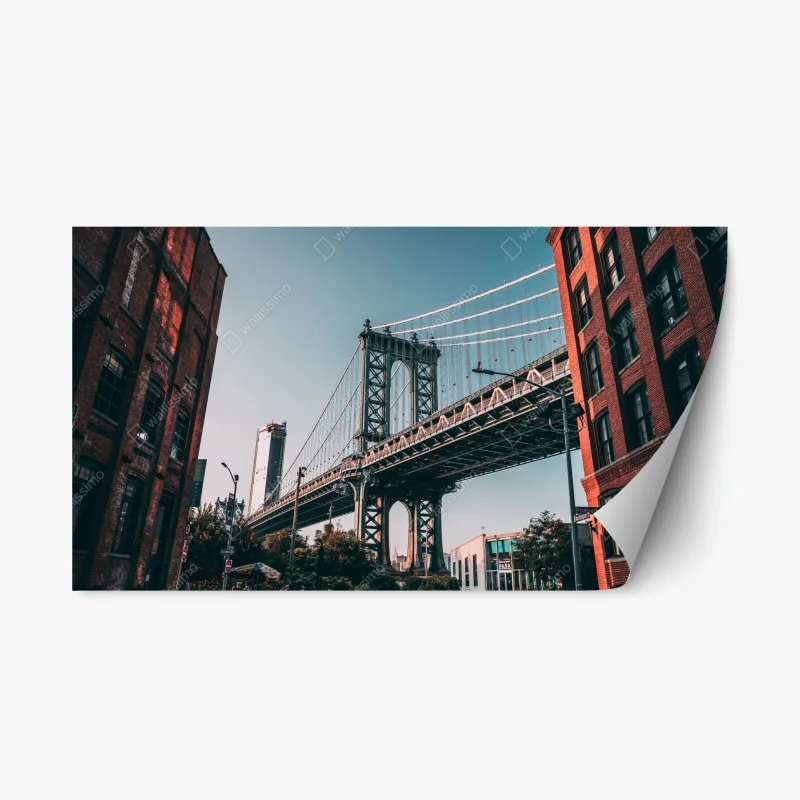 Repositionable sticker Manhattan bridge urban perspective