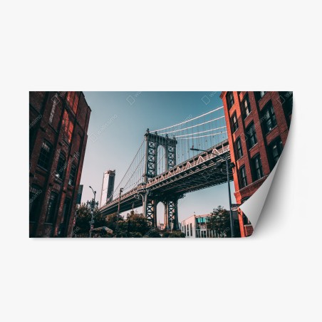 Repositionable sticker Manhattan bridge urban perspective • Wallissimo®
