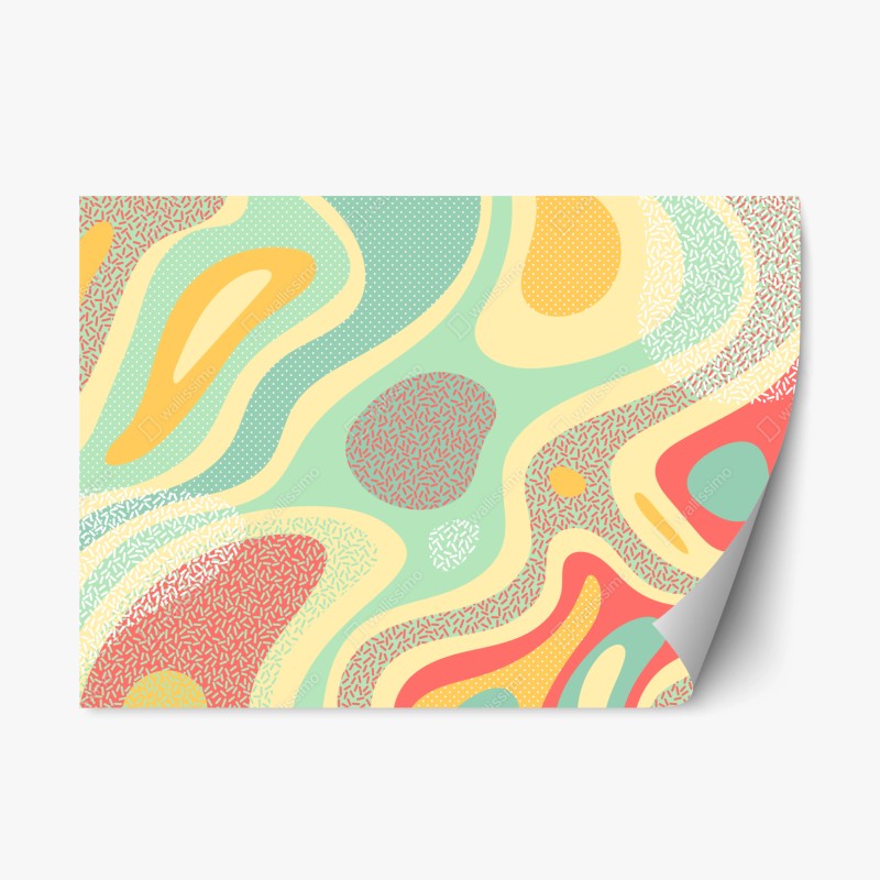 Repositionable sticker pastel organic abstract pattern