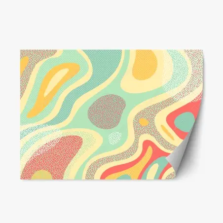 Repositionable sticker pastel organic abstract pattern • Wallissimo®