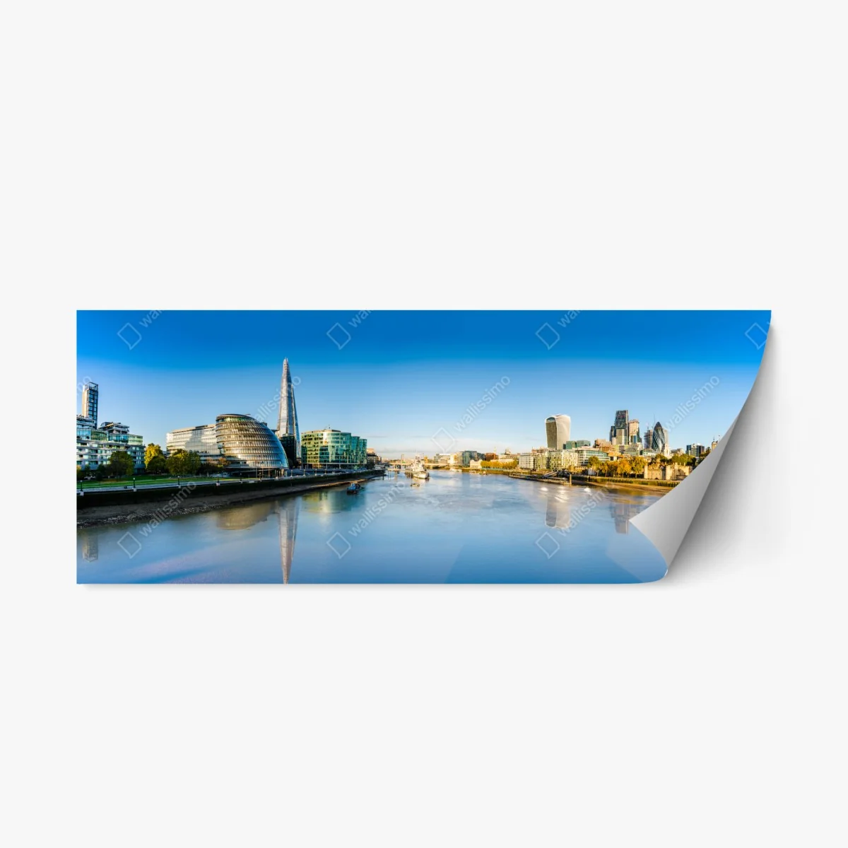 Repositionable sticker London panoramic skyline over the river • Wallissimo® Repositionable sticker London panoramic skyline over the river • Wallissimo®