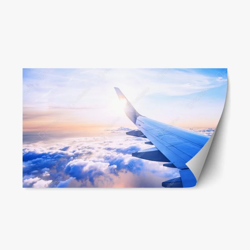 Repositionable sticker above the clouds aerial view