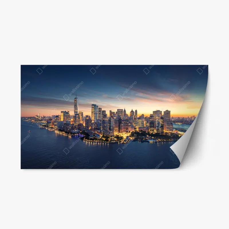 Repositionable sticker Manhattan skyline at sunrise
