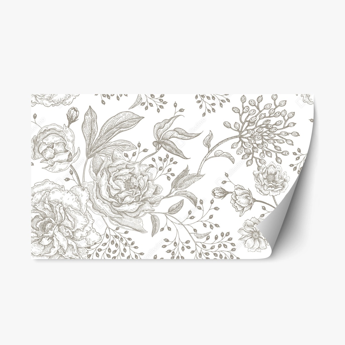 Repositionable sticker delicate vintage botanical floral pattern • Wallissimo® Repositionable sticker delicate vintage botanical floral pattern • Wallissimo®