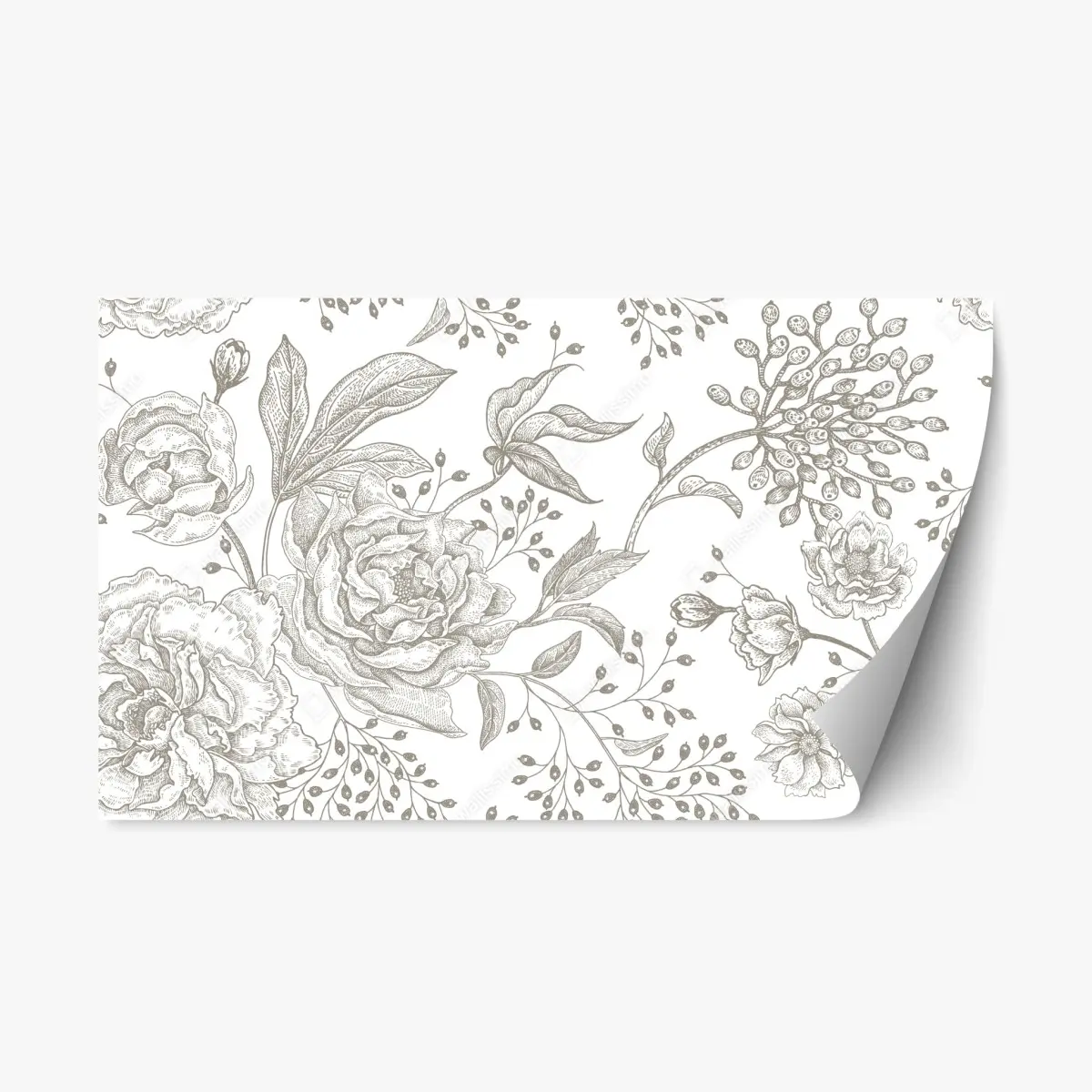 Repositionable sticker delicate vintage botanical floral pattern • Wallissimo® Repositionable sticker delicate vintage botanical floral pattern • Wallissimo®