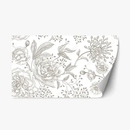 Repositionable sticker delicate vintage botanical floral pattern • Wallissimo®