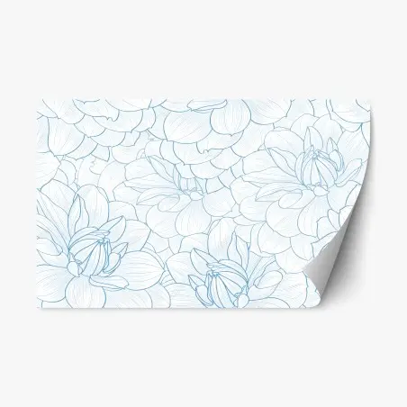 Repositionable sticker delicate blue floral pattern • Wallissimo®