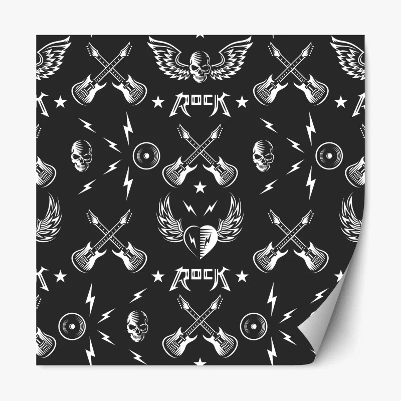Repositionable sticker rock icons seamless pattern