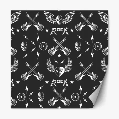Repositionable sticker rock icons seamless pattern • Wallissimo®