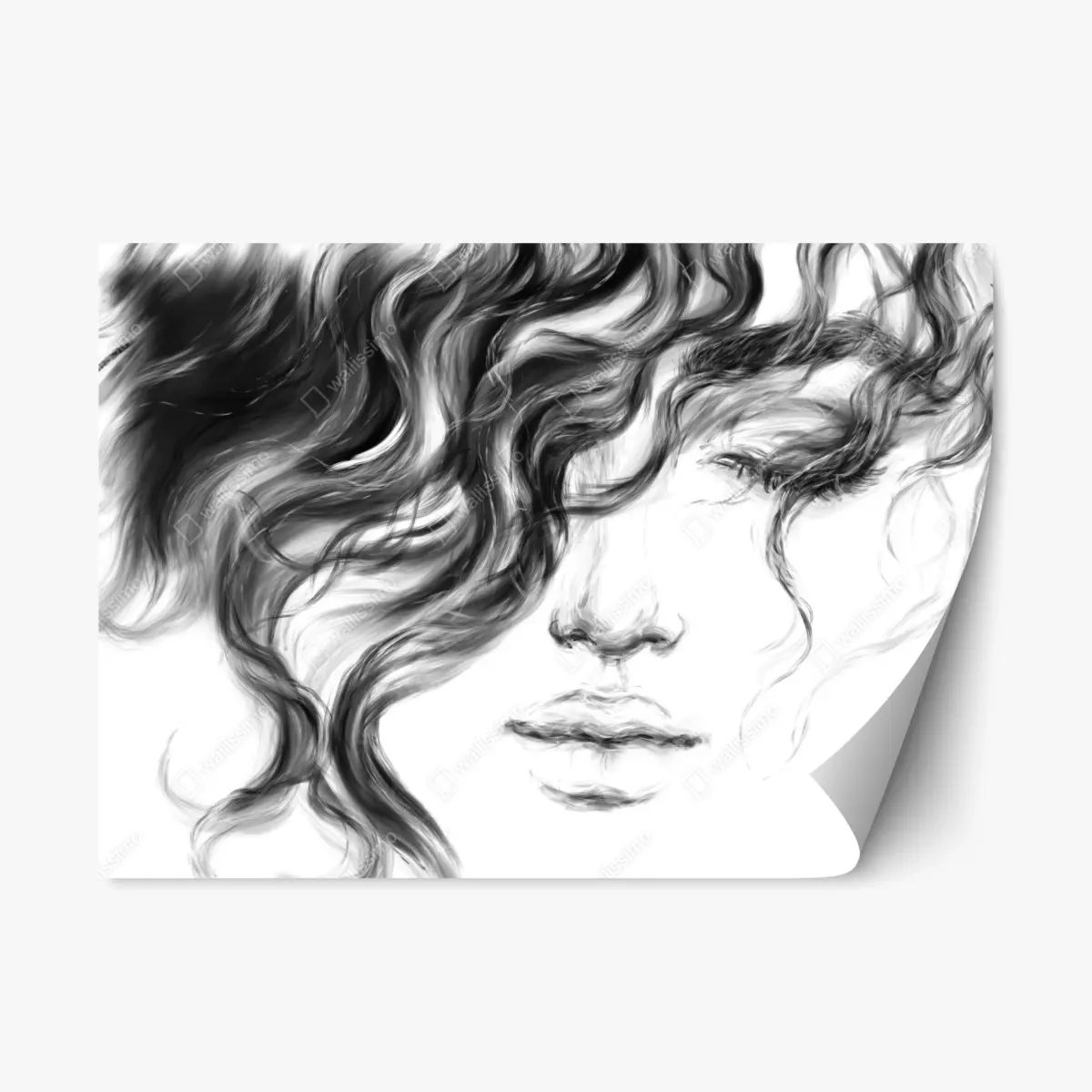 Repositionable sticker ethereal monochrome portrait • Wallissimo® Repositionable sticker ethereal monochrome portrait • Wallissimo®