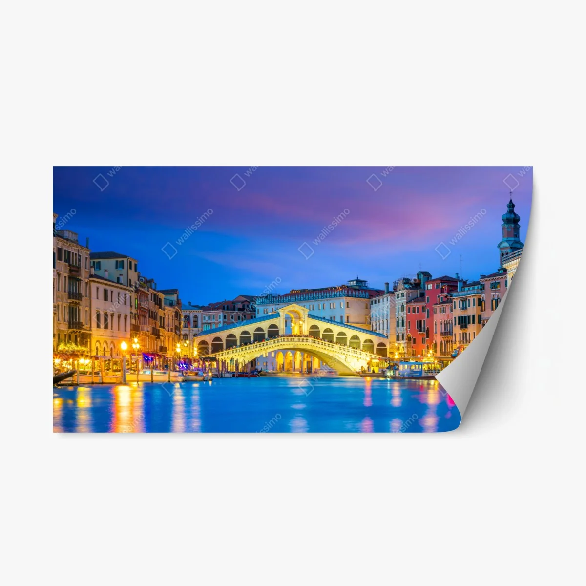 Repositionable sticker Rialto bridge at twilight, Venice • Wallissimo® Repositionable sticker Rialto bridge at twilight, Venice • Wallissimo®