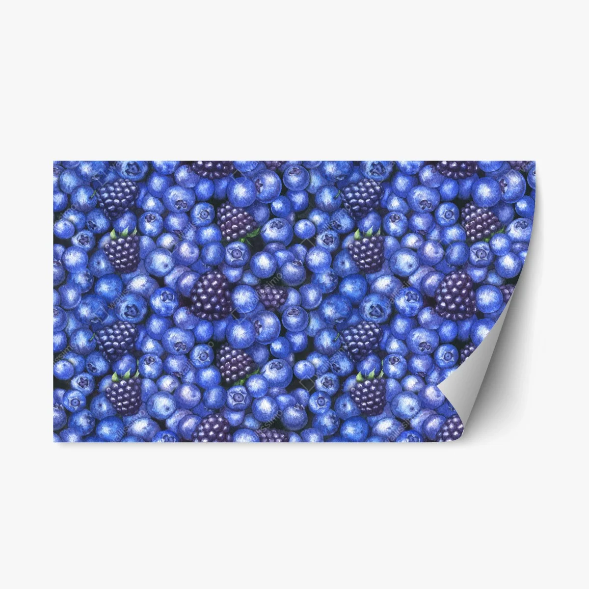 Repositionable sticker blueberry and blackberry watercolor pattern ⁕ Wallissimo® Repositionable sticker blueberry and blackberry watercolor pattern ⁕ Wallissimo®