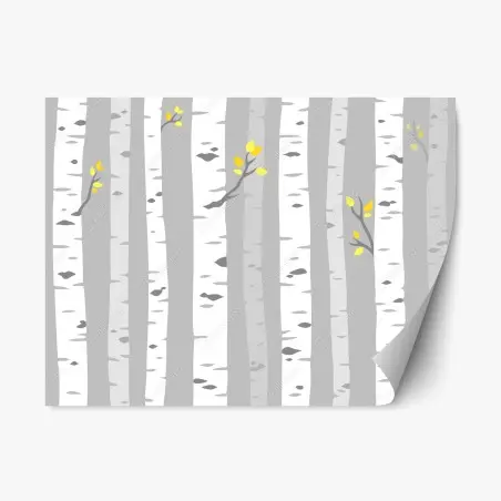 Repositionable sticker scandinavian birch forest pattern • Wallissimo®