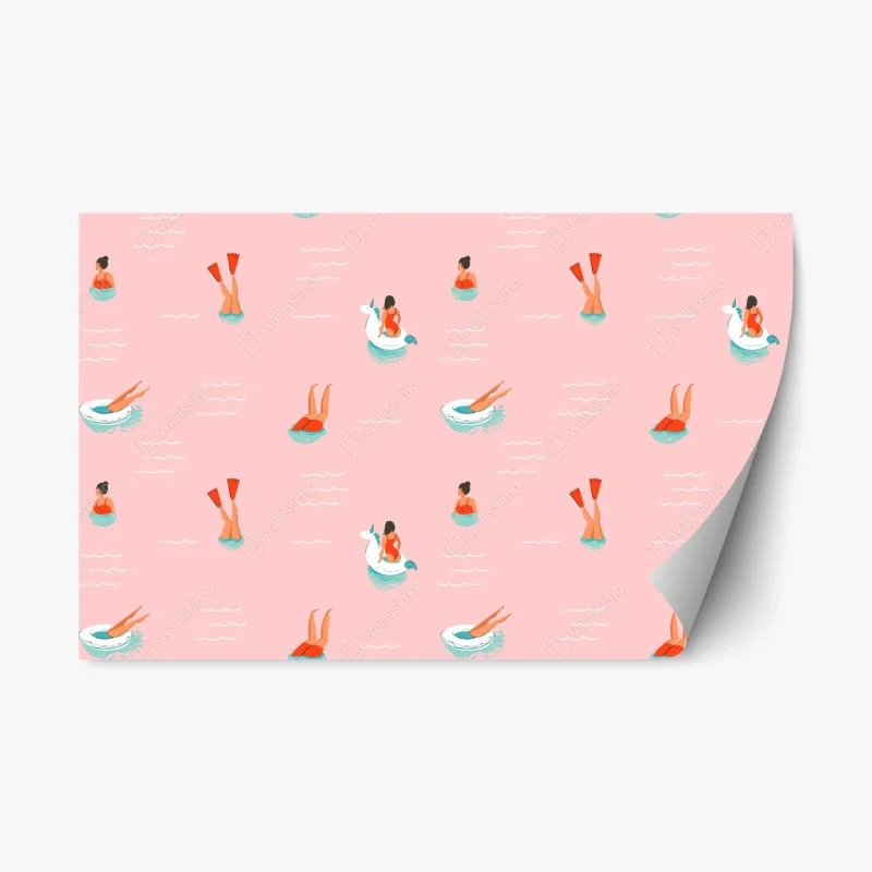 Repositionable sticker playful pastel pool pattern