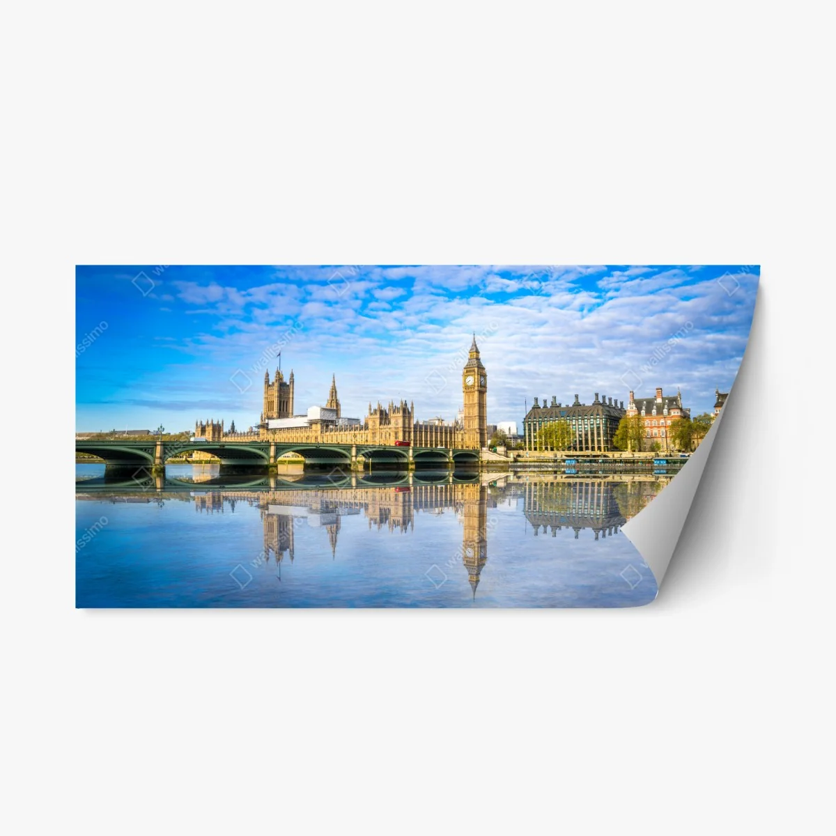 Repositionable sticker London skyline with river reflection ⁕ Wallissimo® Repositionable sticker London skyline with river reflection ⁕ Wallissimo®