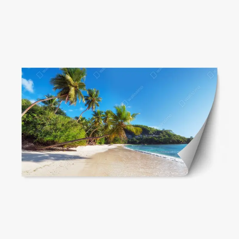 Repositionable sticker turquoise and coral abstract cityscape lines • Wallissimo®