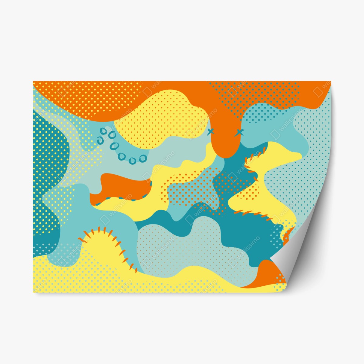 Repositionable sticker vibrant abstract pop-art composition • Wallissimo® Repositionable sticker vibrant abstract pop-art composition • Wallissimo®