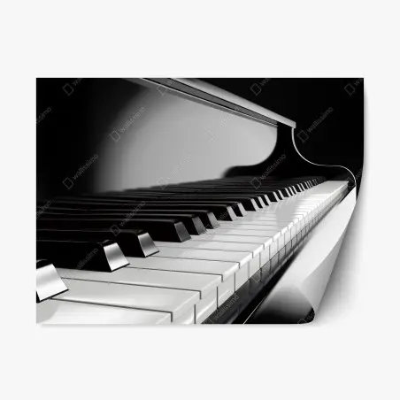 Repositionable sticker elegant monochrome piano keys • Wallissimo®