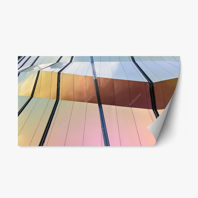 Repositionable sticker iridescent modern facade panels