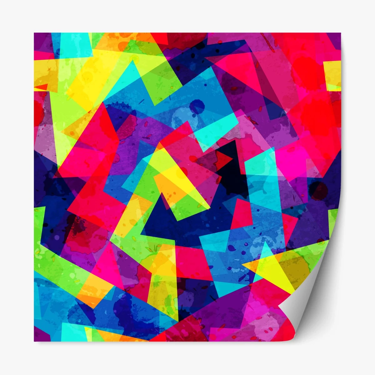 Repositionable sticker vibrant geometric watercolor collage ⁕ Wallissimo® Repositionable sticker vibrant geometric watercolor collage ⁕ Wallissimo®