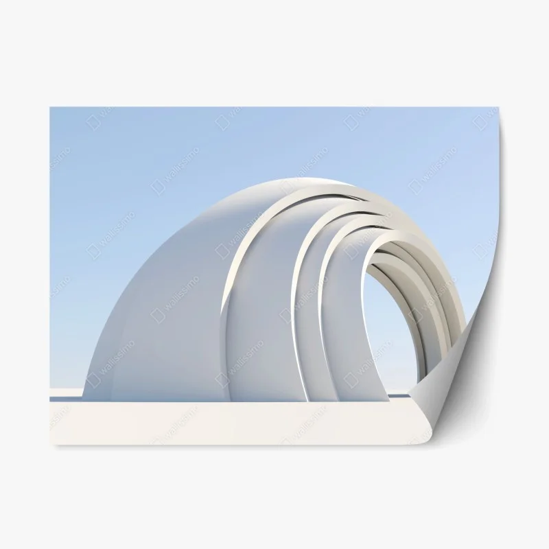 Repositionable sticker minimal arch sculpture