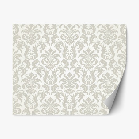 Repositionable sticker elegant beige damask pattern • Wallissimo®