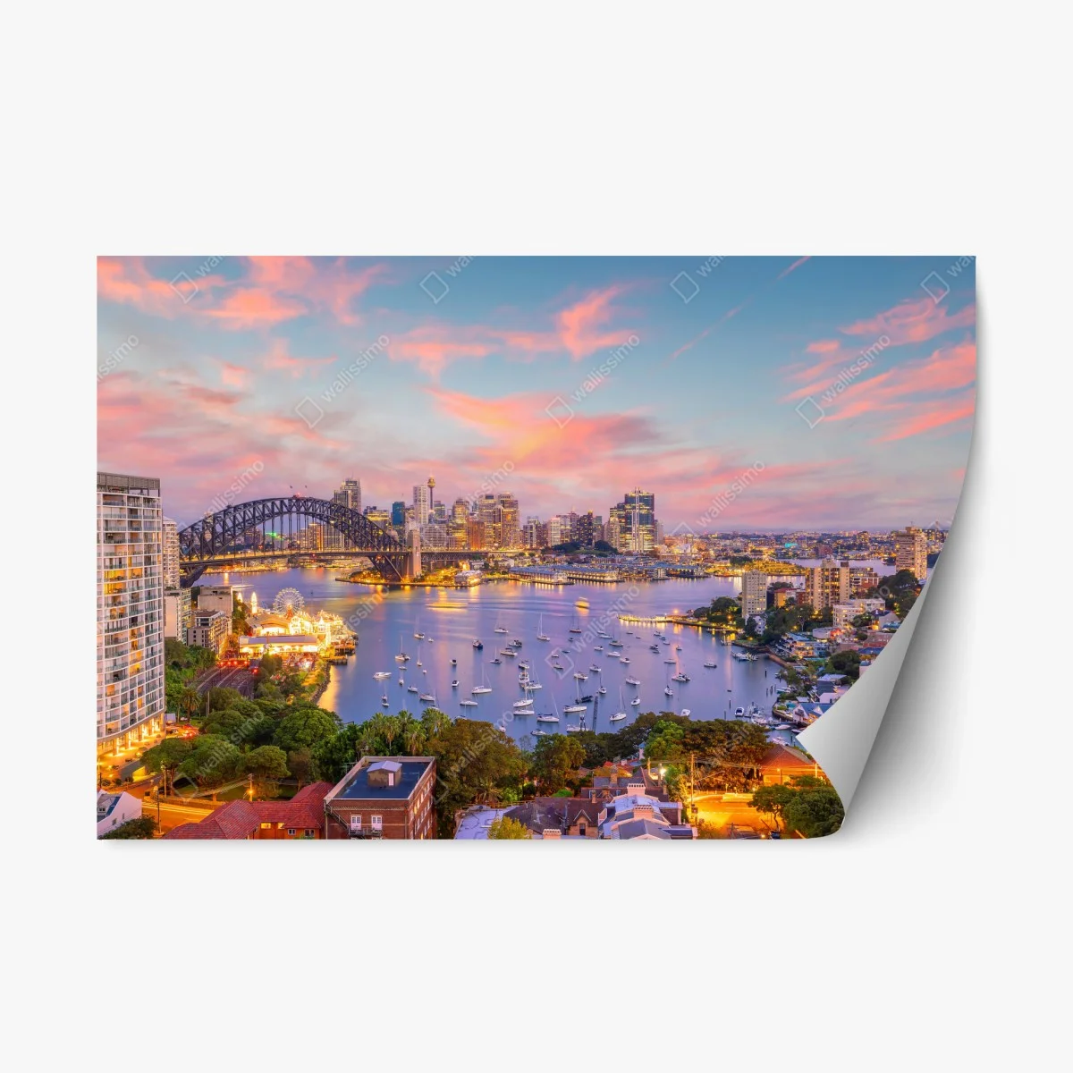 Repositionable sticker sunset over Sydney skyline • Wallissimo® Repositionable sticker sunset over Sydney skyline • Wallissimo®
