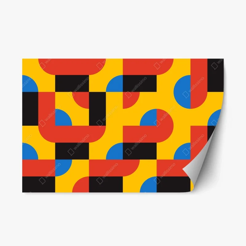 Repositionable sticker bold geometric pattern wall art