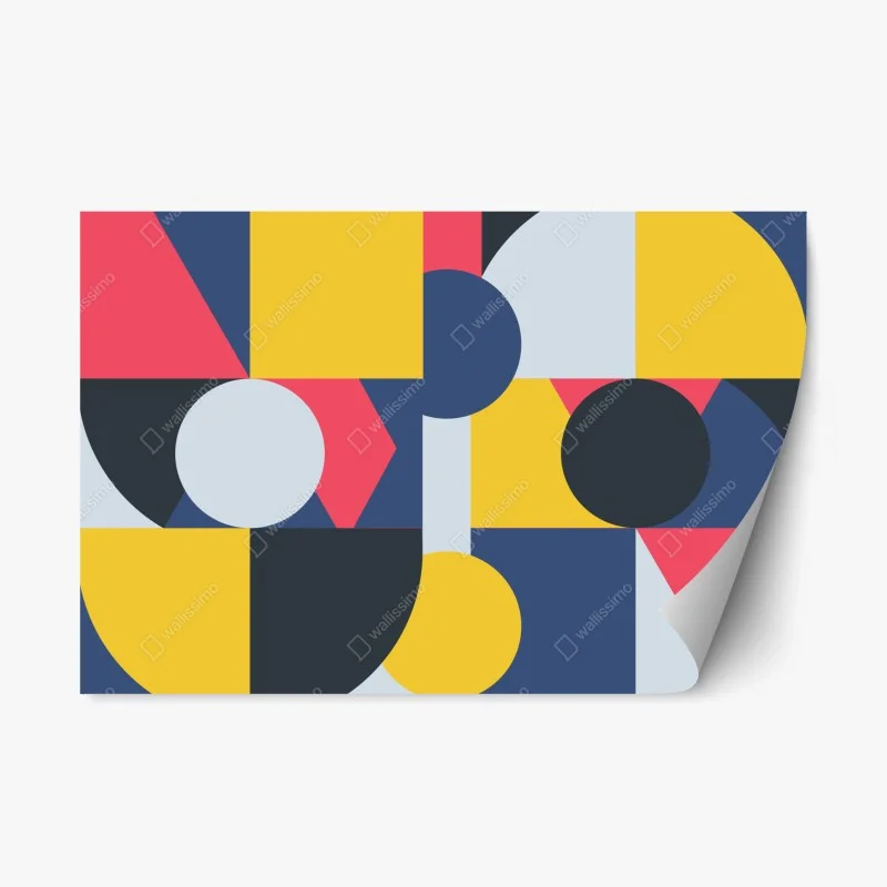 Repositionable sticker vibrant geometric composition