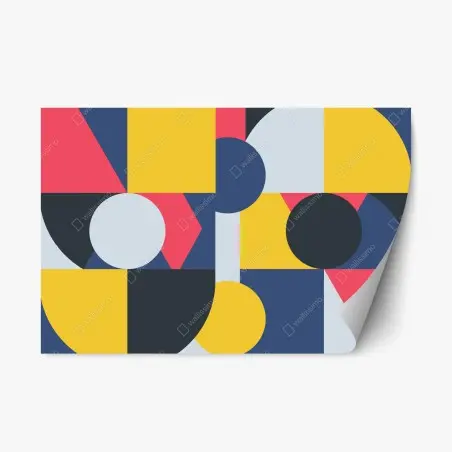 Repositionable sticker vibrant geometric composition • Wallissimo®