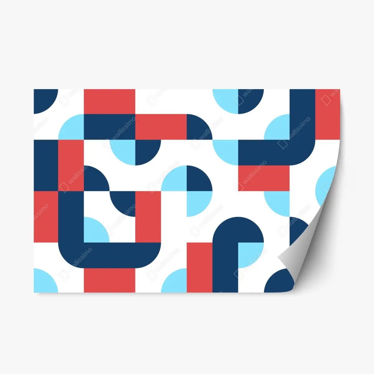 Repositionable sticker bold geometric pattern in navy and coral • Wallissimo® Repositionable sticker bold geometric pattern in navy and coral • Wallissimo®