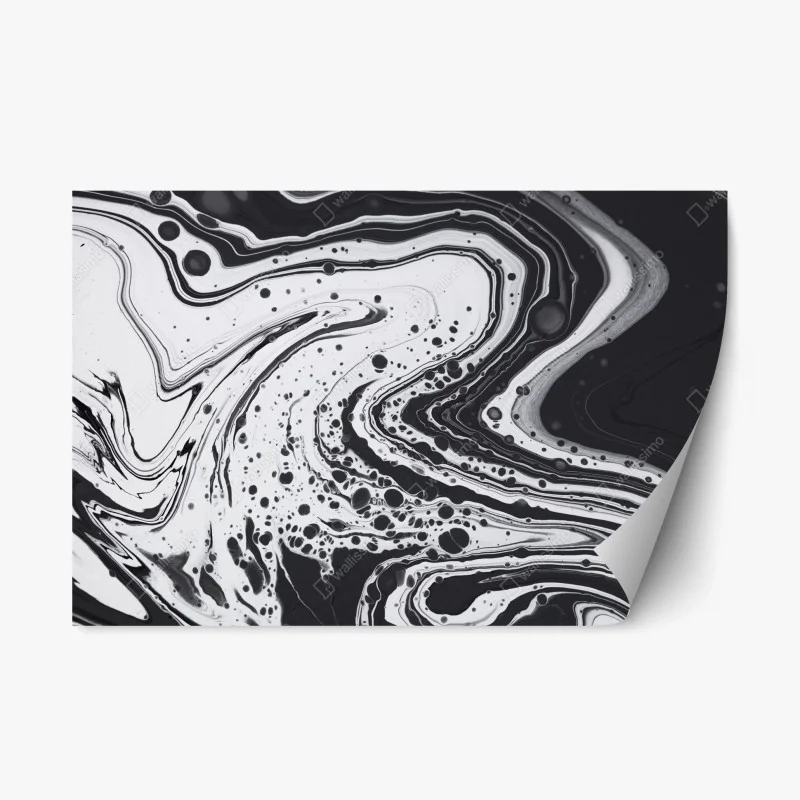 Repositionable sticker monochrome marble abstract
