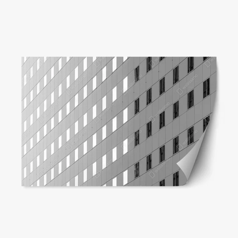Repositionable sticker minimalist architectural facade pattern