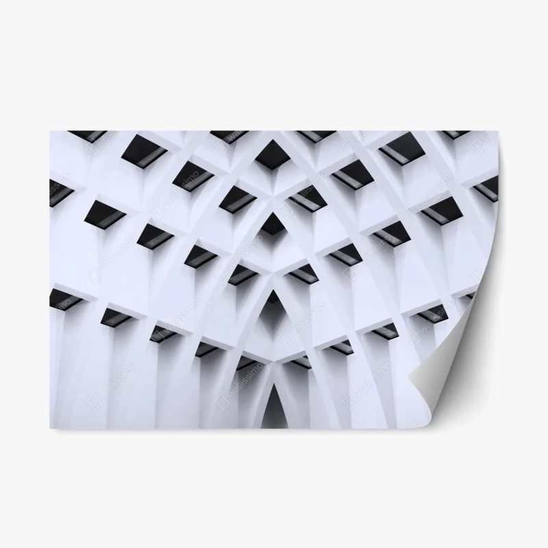 Repositionable sticker geometric arched ceiling pattern