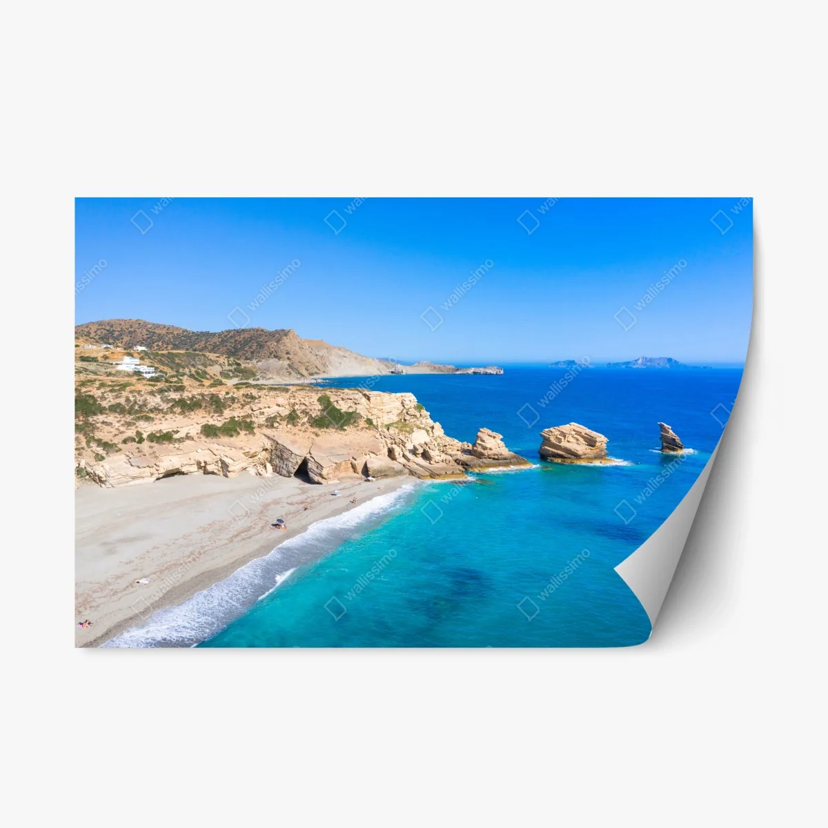 Repositionable sticker turquoise coastal escape • Wallissimo® Repositionable sticker turquoise coastal escape • Wallissimo®