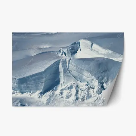 Repositionable sticker pristine glacier crevasse in blue light • Wallissimo®