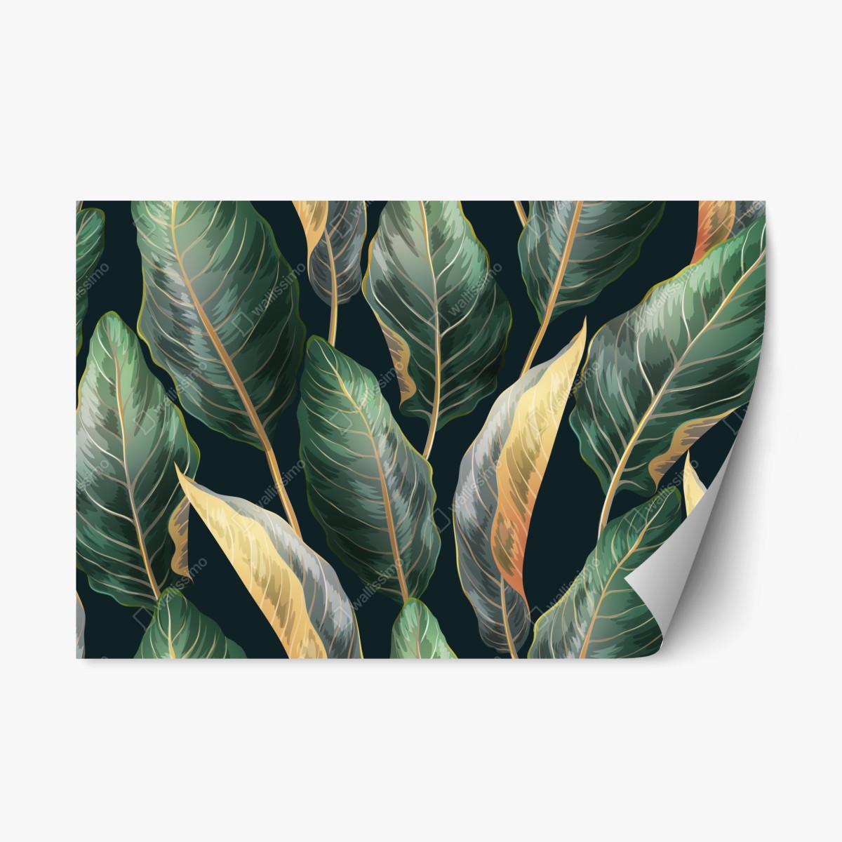 Repositionable sticker vintage tropical leaves pattern • Wallissimo® Repositionable sticker vintage tropical leaves pattern • Wallissimo®