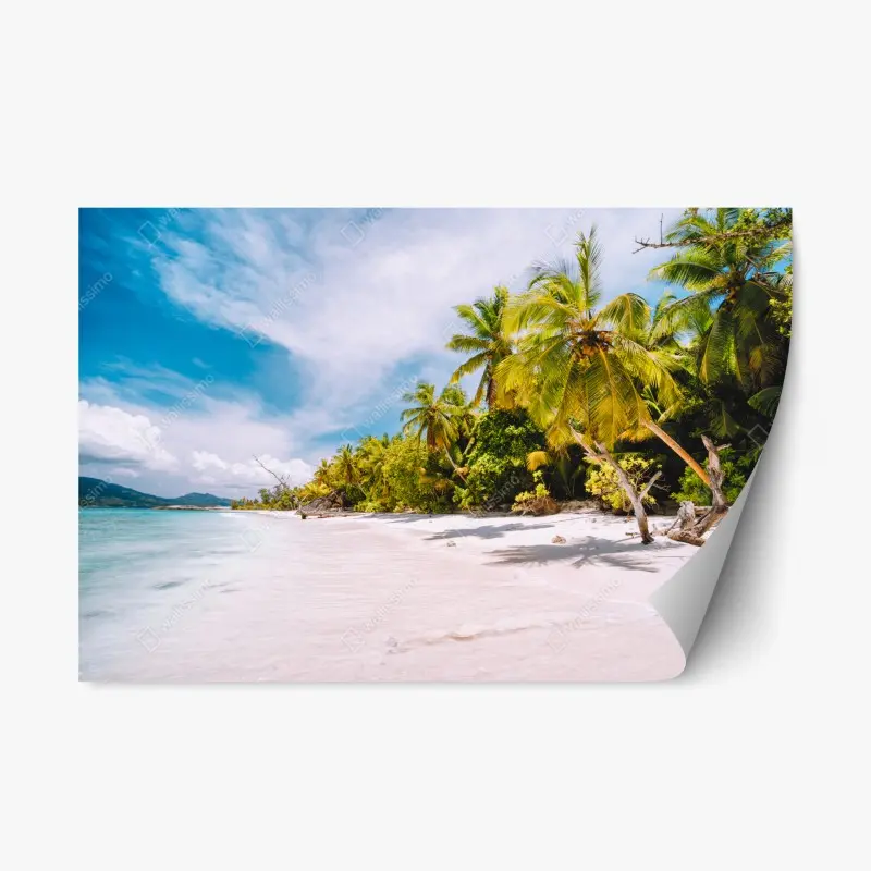 Repositionable sticker sunset over Hintersee rock island • Wallissimo®