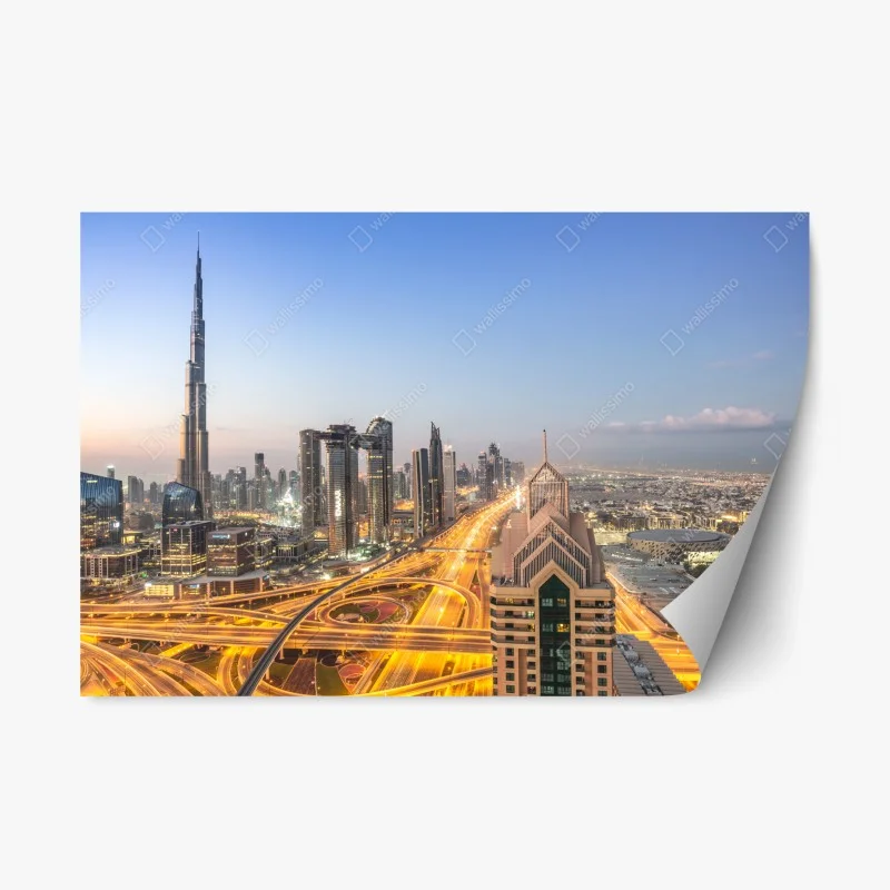 Repositionable sticker Dubai skyline at dusk