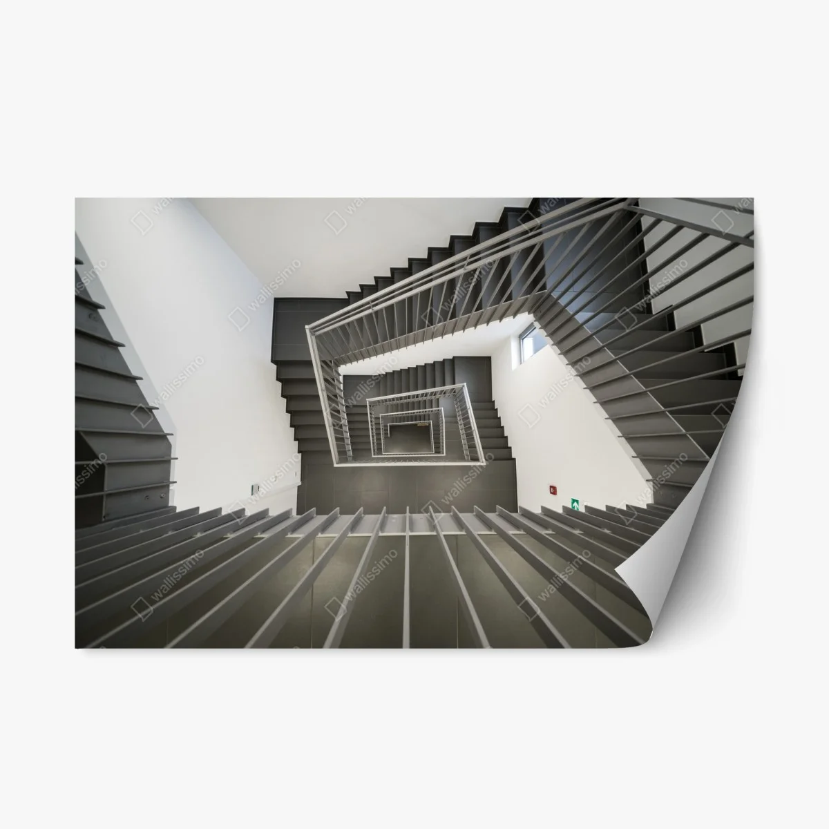 Repositionable sticker geometric stairwell perspective ⁕ Wallissimo® Repositionable sticker geometric stairwell perspective ⁕ Wallissimo®