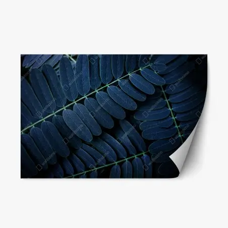 Repositionable sticker blue leaf pattern • Wallissimo®