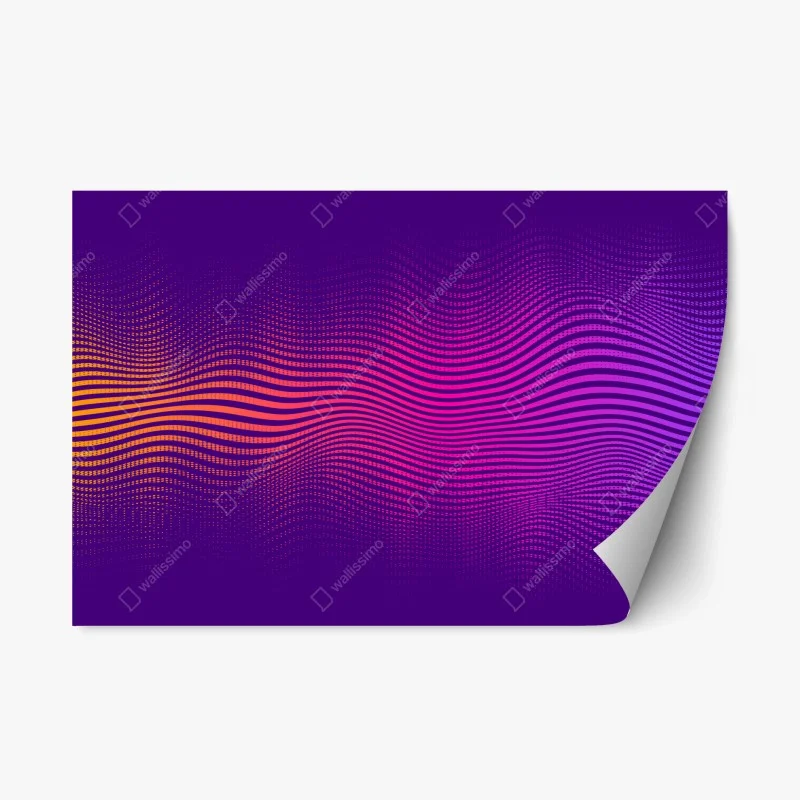 Repositionable sticker vibrant gradient wave pattern