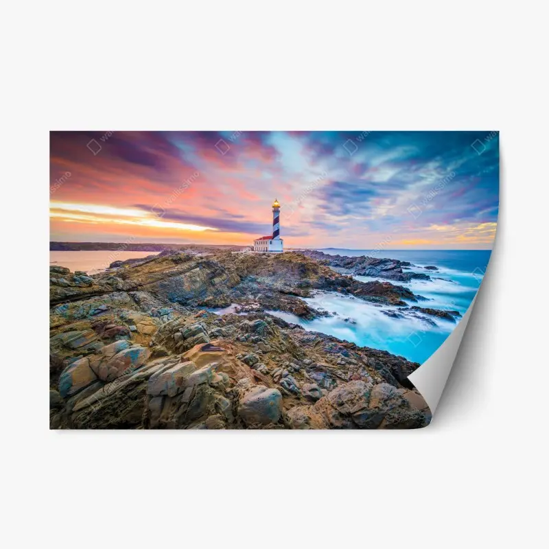 Repositionable sticker sunset at Favaritx lighthouse, Minorca