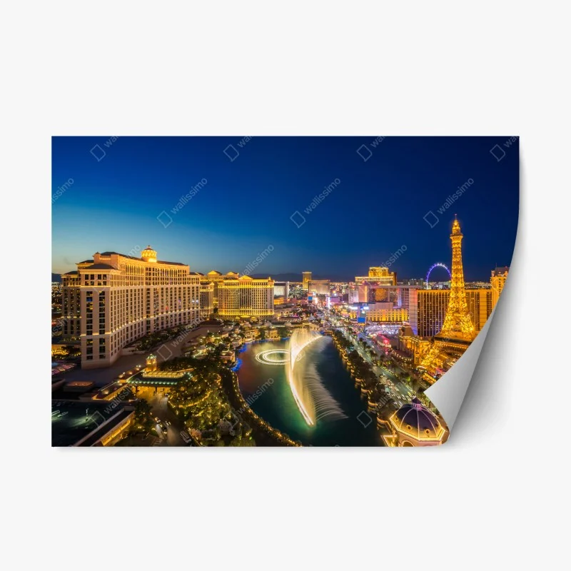 Repositionable sticker Las Vegas skyline at night