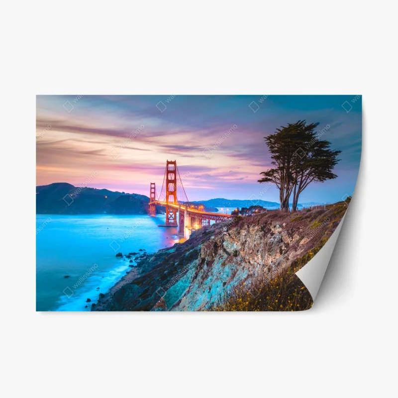 Repositionable sticker Golden Gate Bridge at twilight
